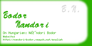 bodor nandori business card